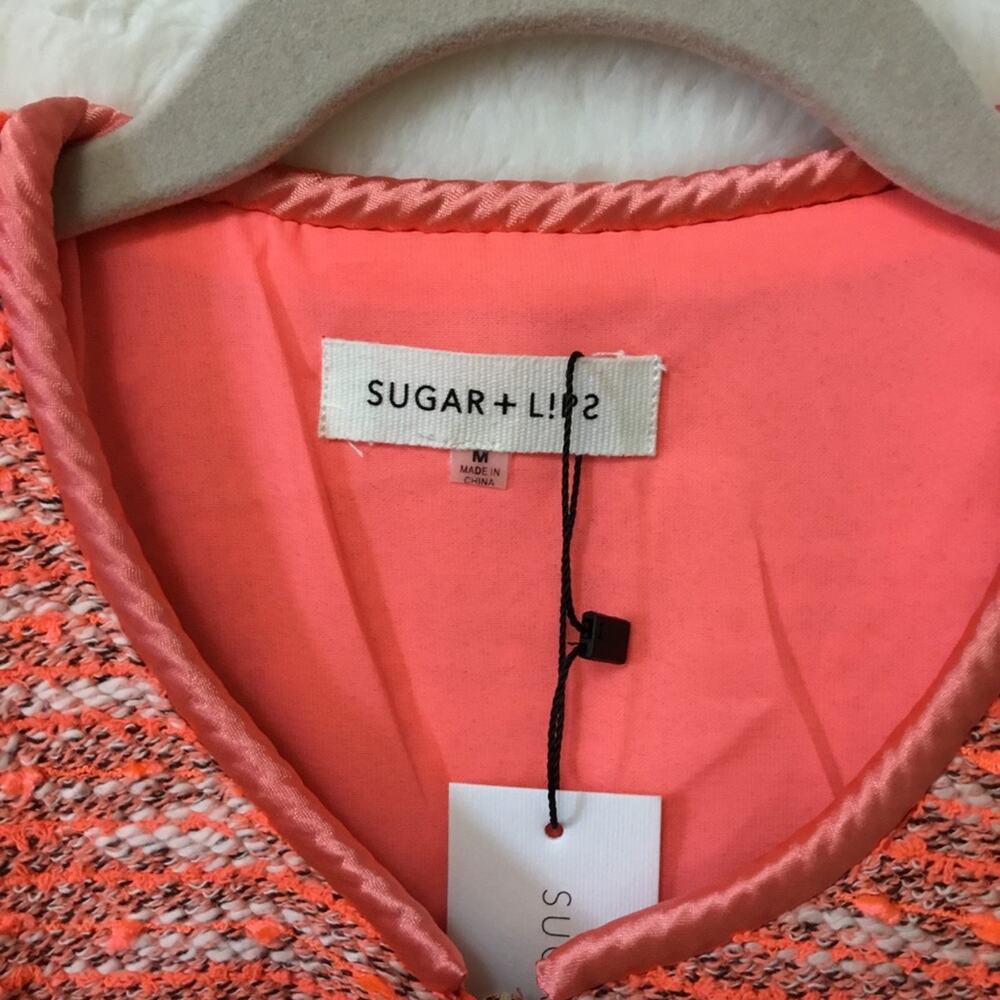 Orange Vintage Tweed Long Sleeve Front Zip-Up Detail Jacket With Pockets - Picture 8 of 16